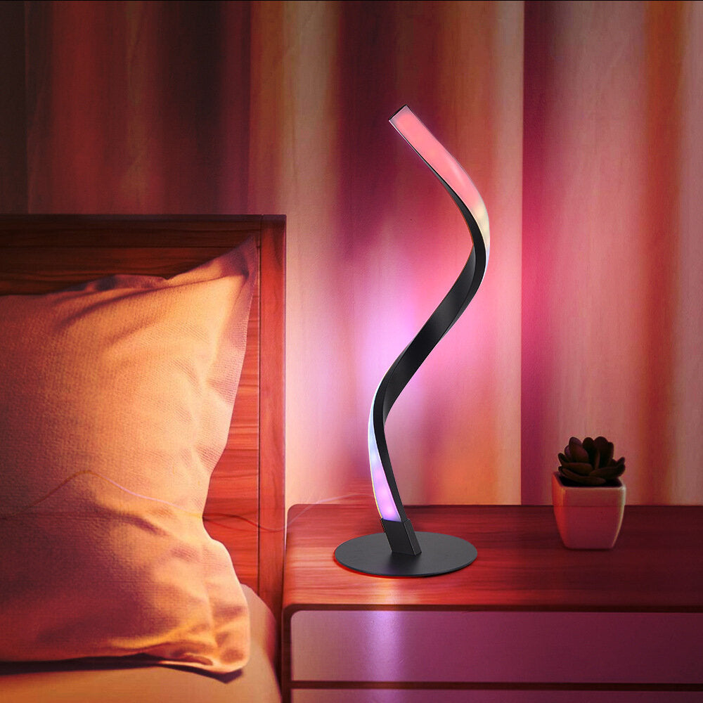 WiFi Spiral Bedside Table Lamp RGB LED Night Light Support Voice Control Tuya Smart Life APP Work With Alexa Google Home